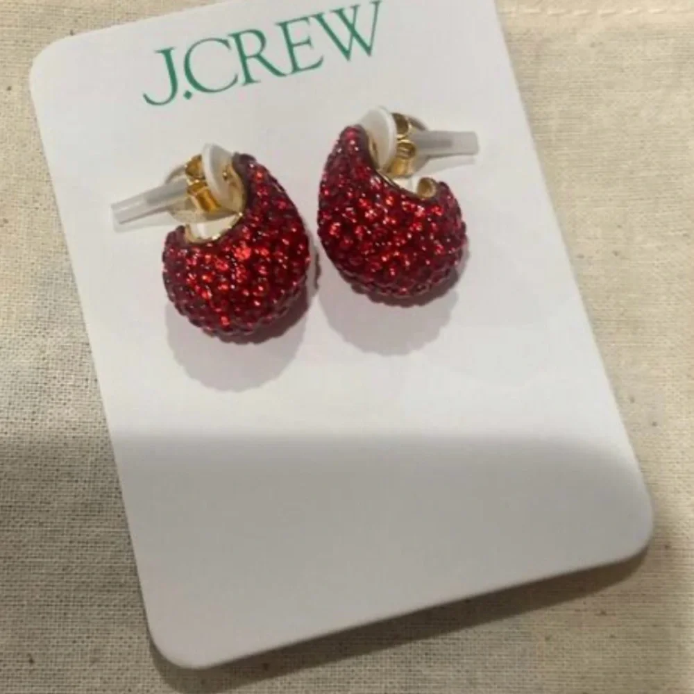 J.Crew Sugar Red Disco Hoops